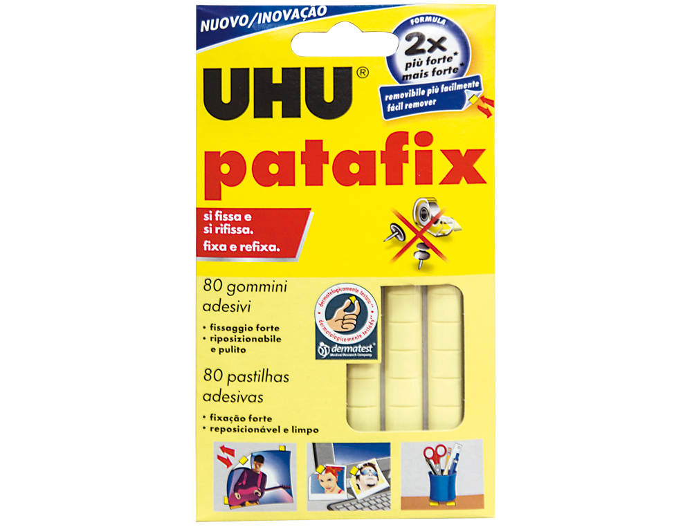 COLA UHU PATAFIX AMARELO 80 PADS P/E * 40498