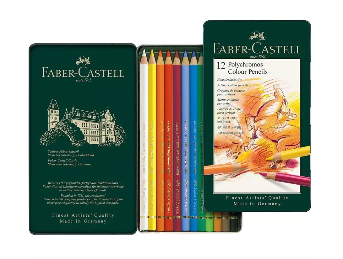 LAPIS COR FABER-CASTELL POLYCHROMOS CX. METAL. C/12