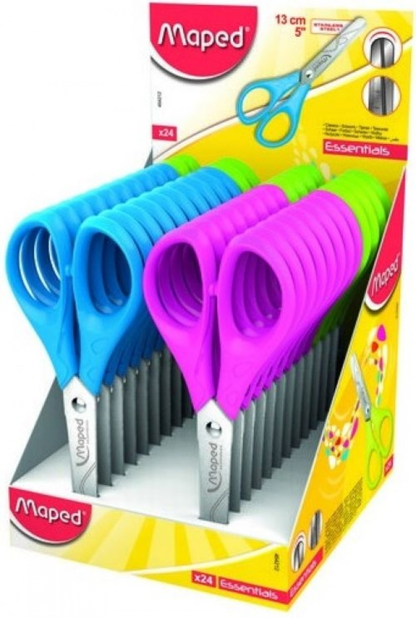 TESOURA ESCOLAR MAPED ESSENTIALS 13CM V/CORES