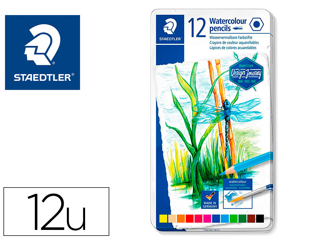 LAPIS STAEDTLER AQUARELAVEIS C/12 CORES CX DE MET.