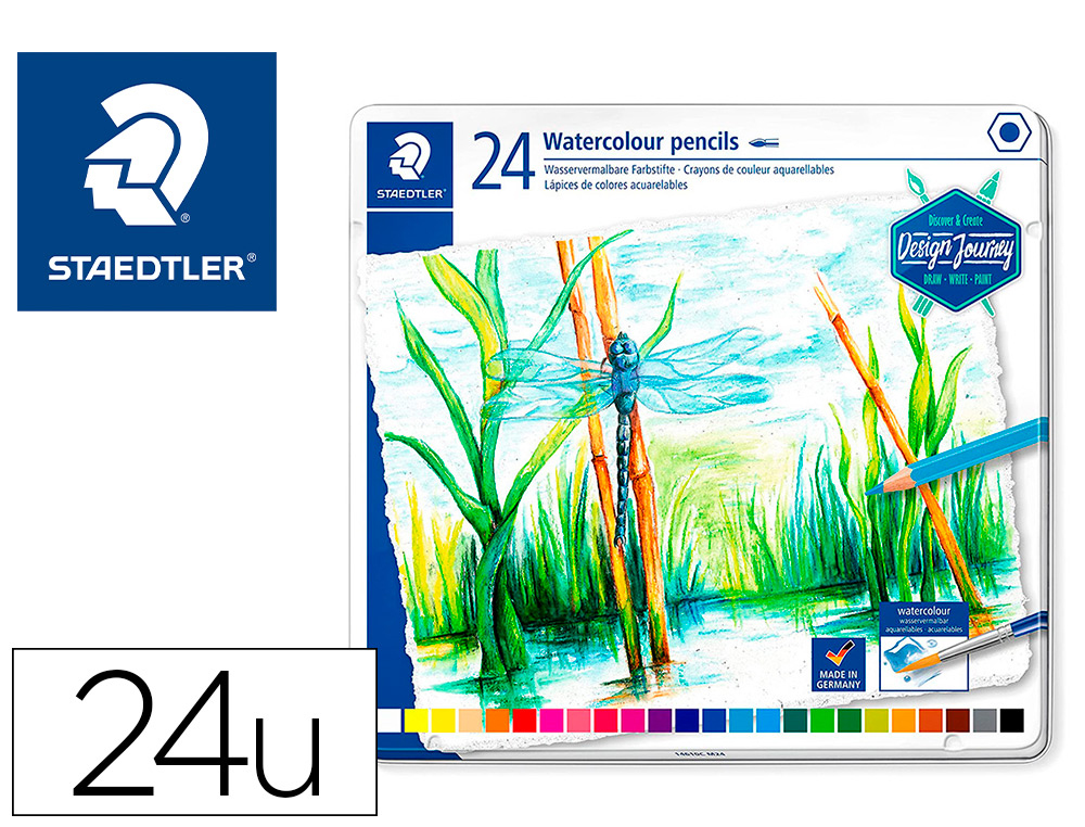 LAPIS STAEDTLER AQUARELAVEIS C/24 CORES CX DE MET.