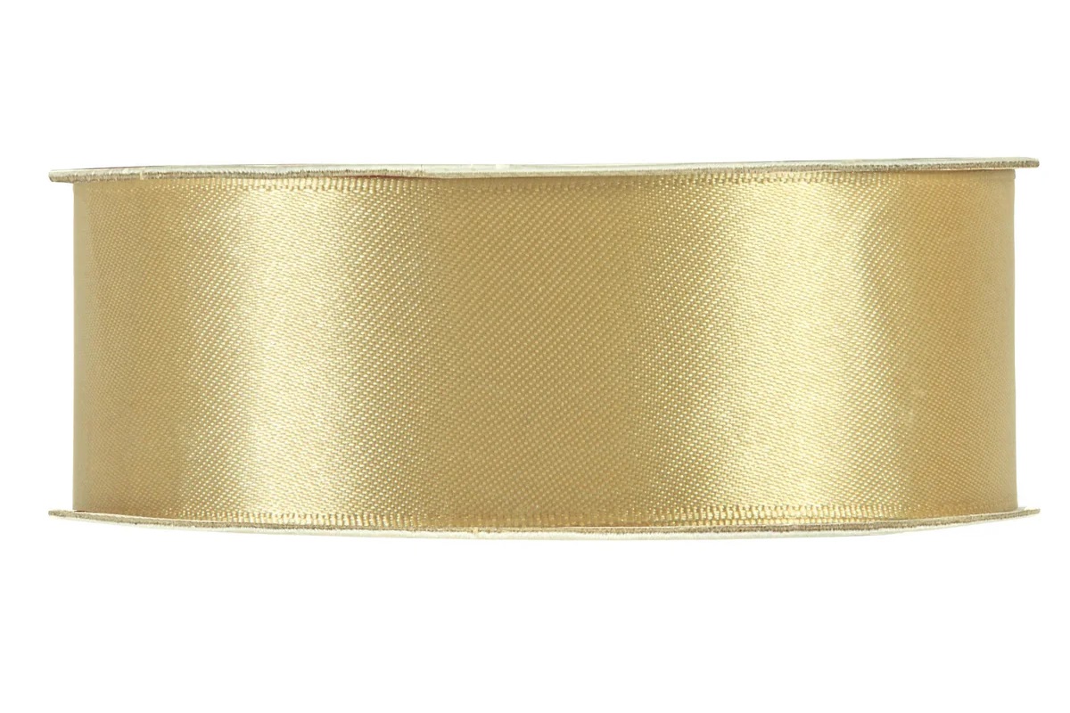 FITA TECIDO CETIM DOURADA 25MM X 50 METROS