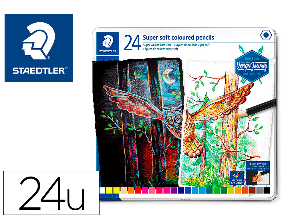 LAPIS STAEDTLER SUPER SOFT C/24 CORES CX DE MET.