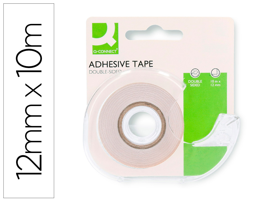 FITA ADESIVA Q-CONNECT DUPLA FACE 10MTX12MM C/DES.