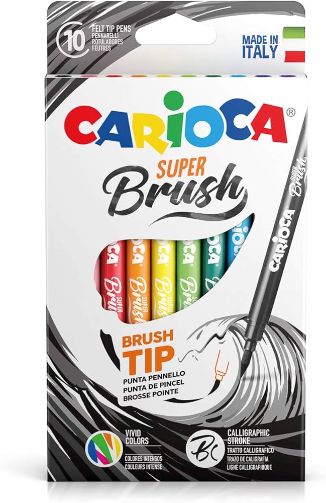 MARCADOR CARIOCA SUPER BRUSH C/10 CORES
