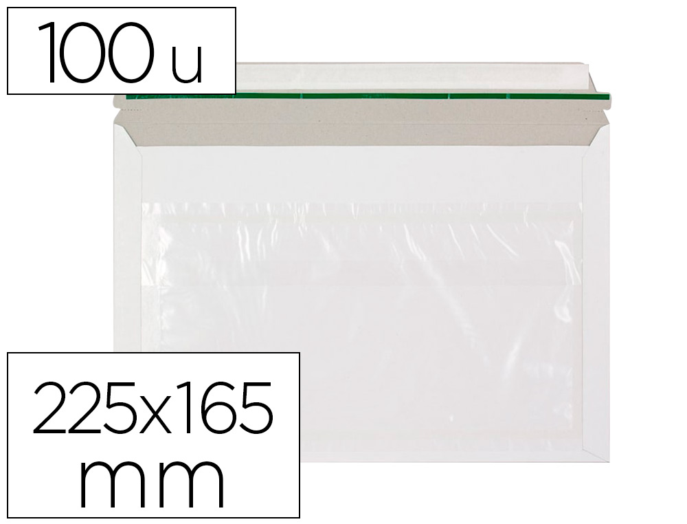 ENV.AUTOADSV P/DOC.225X165MM PACK 100  TRANSP. – 156170