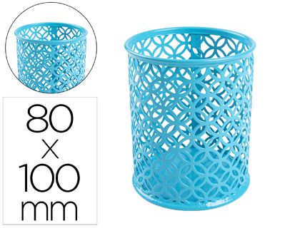 PORTA LAPIS REDONDO METALICO DE REDE AZUL – 156232