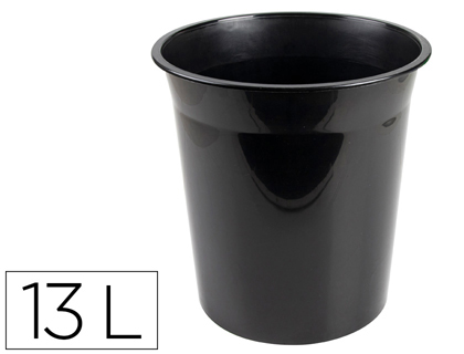 CESTO DE PAPEIS PLASTICO PRETO OPACO 13L -156300
