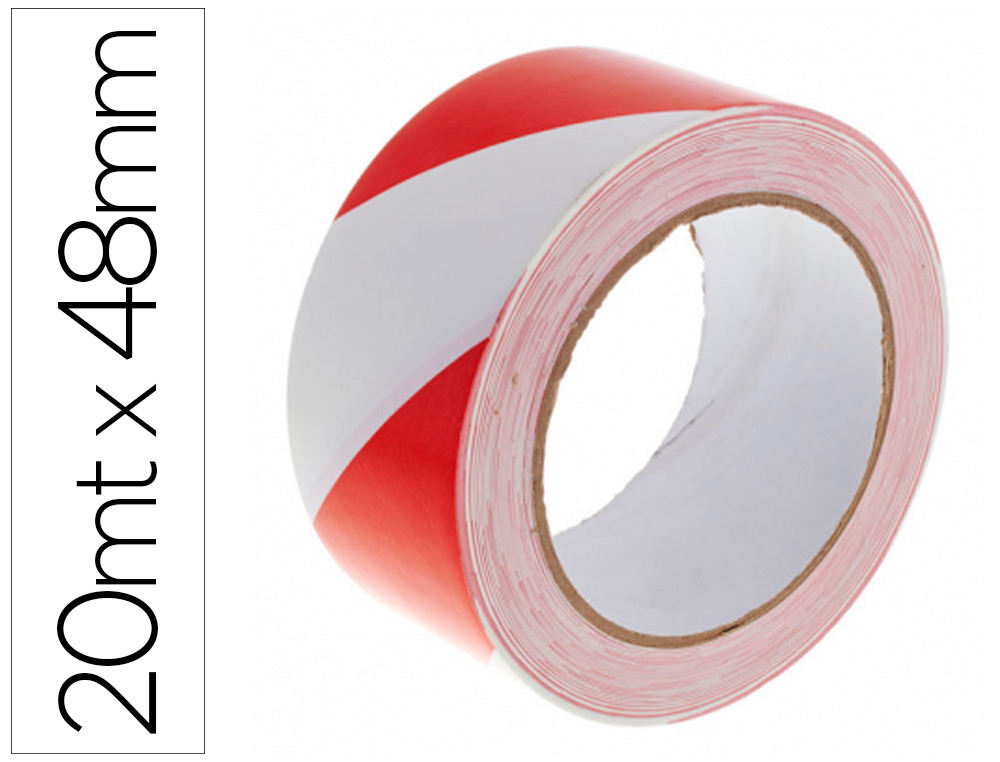 FITA ADESIVA Q-CONNECT SEGURANÇA BR/VM 20MTX48MM – 159784