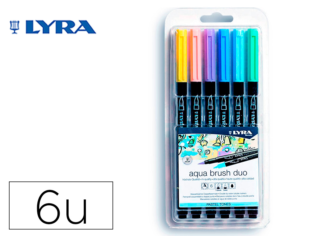 MARCADORES LYRA AQUA BRUSH AQUARELA TONS PASTEL