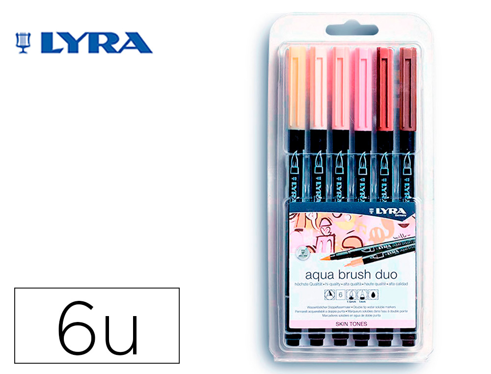 MARCADORES LYRA AQUA BRUSH AQUARELA TONS PELE