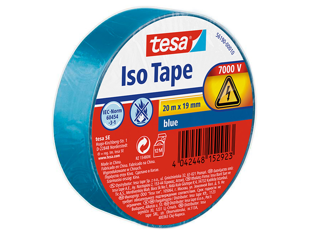 FITA ADESIVA ISOLADORA TESA 20M X 19MM AZUL – 160537