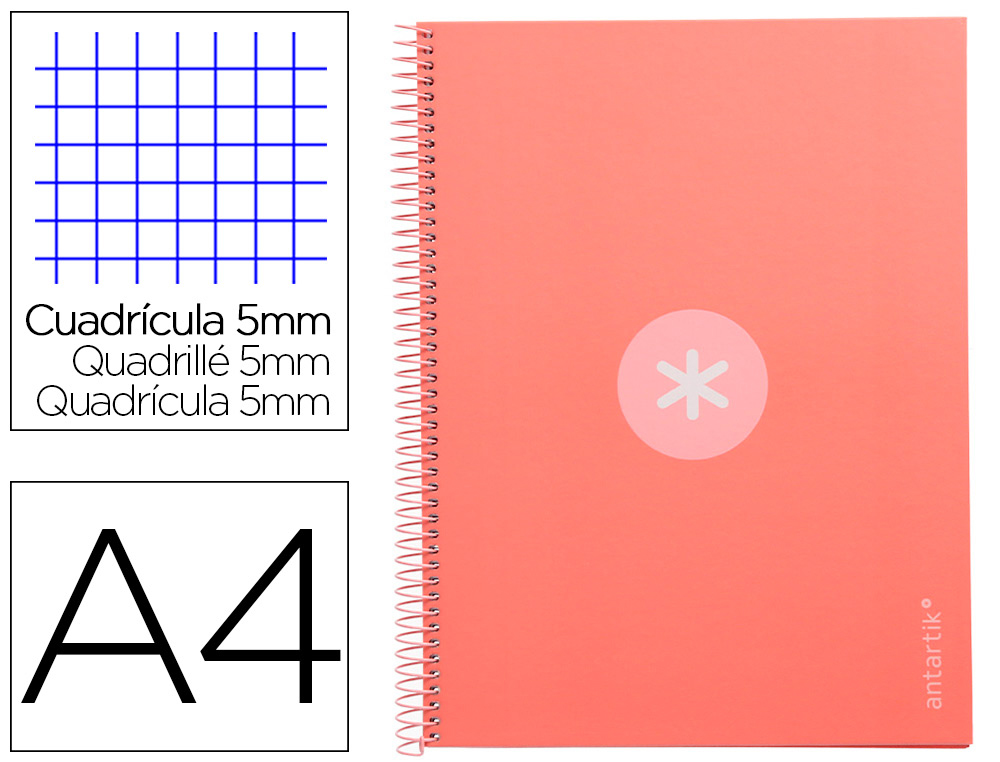 CAD. ESP. ANTARTIK FORRADO A4 QUAD. 80F 90GR ROSA C – 161814
