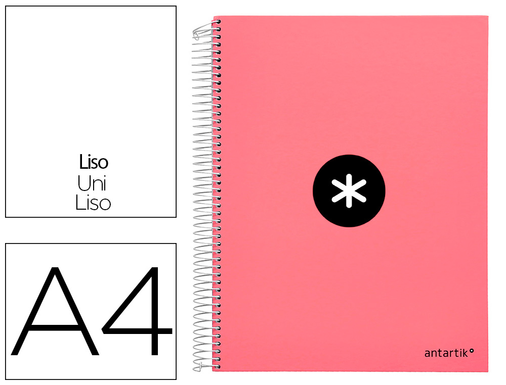 CADERNO ESPIRAL LIDERP. A4 ANTARTIK  LISO CORAL