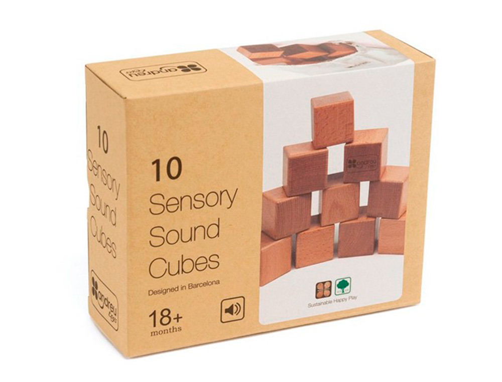 JOGO DIDATICO ANDREUTOYS 10 CUBOS SENSORIAIS C/SOM MADEIRA