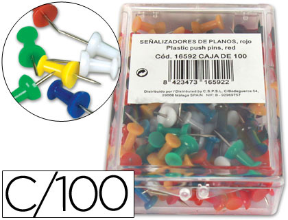 ALFINETE SINALIZAÇAO CORES SORTIDAS CX.C/100 * 16523