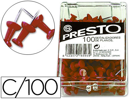 ALFINETE SINALIZAÇAO COR VERMELHO CX.C/100 – 16592