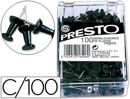 ALFINETE SINALIZAÇAO PRETO CX.C/100 * 16596