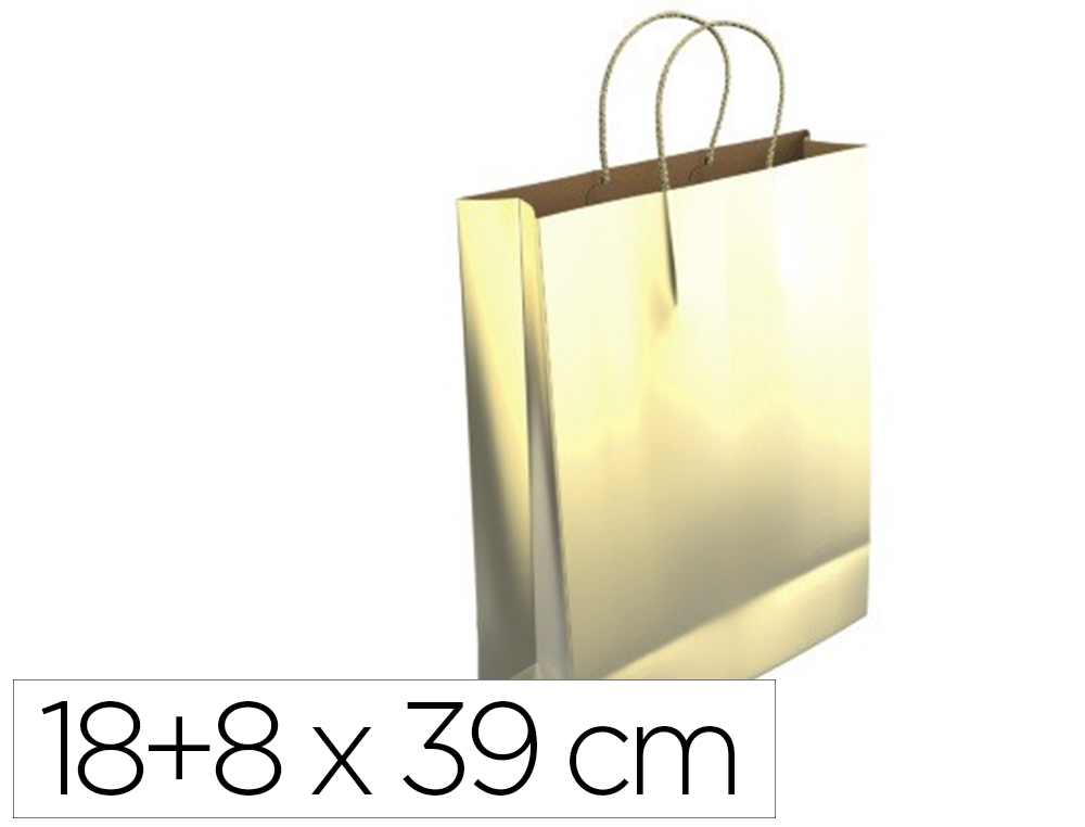 SACO PARA PRESENTE BASIKA NV2303 GARRAFA OURO 18X8X39