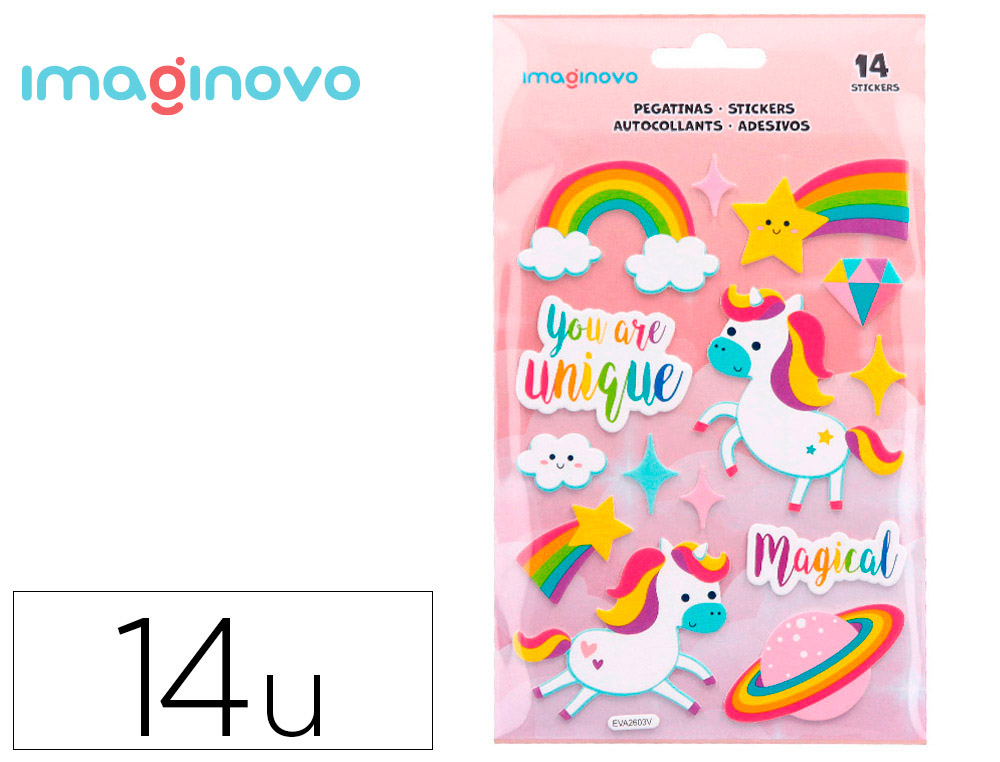 AUTOCOLANTES IMAGINOVO UNICORNIO C/RELEVO
