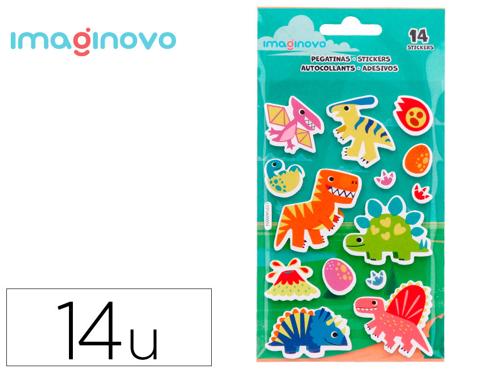 AUTOCOLANTES IMAGINOVO DINOSSAUROS C/RELEVO