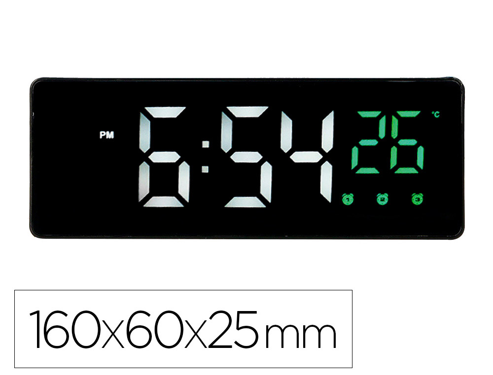 RELOGIO DIGITAL C/TEMP. E 3 ALARMES – 172564