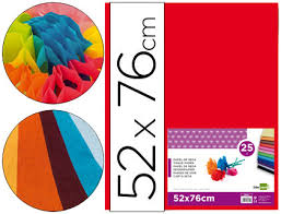 PAPEL SEDA VERMELHO BOLSA DE 25 und. 52X76 18GR
