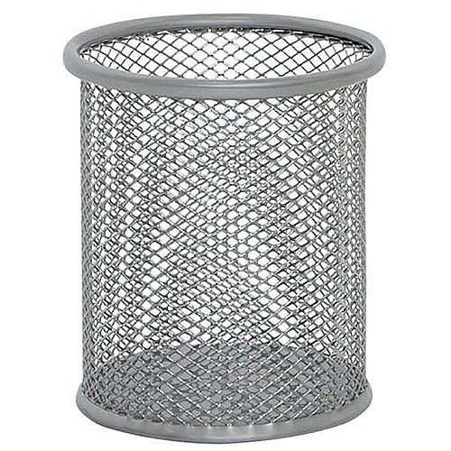 PORTA LAPIS REDONDO METALICO DE REDE PRATA * 24221