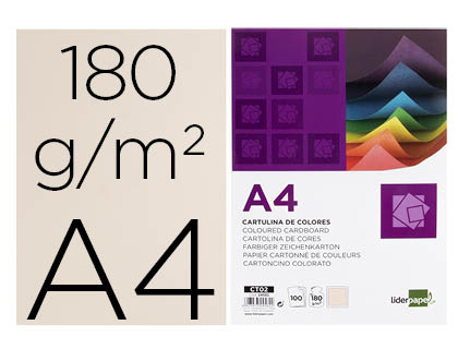 CARTOLINA A4/180GR.EMB. C/100FLS CREME