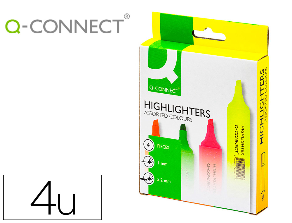 MARCADOR FLUOR.PONTA BISELADA BOLSA C/4 CORES * 25837