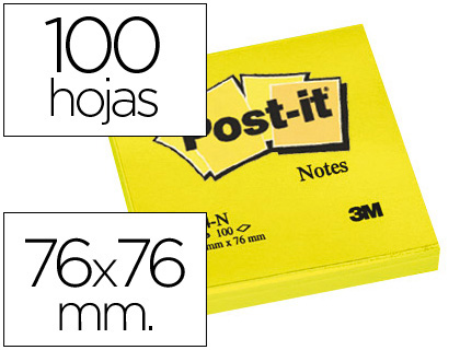 BLOCO NOTAS POST-IT AMARELO 76X76 MM * 27299