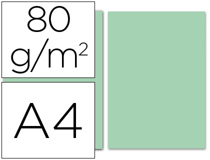 PAPEL FOTOCOPIA A4/80GR.EMB. C/100FLS VERDE