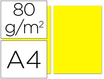PAPEL FOTOCOPIA A4/80GR.EMB. C/100FLS AMARELO