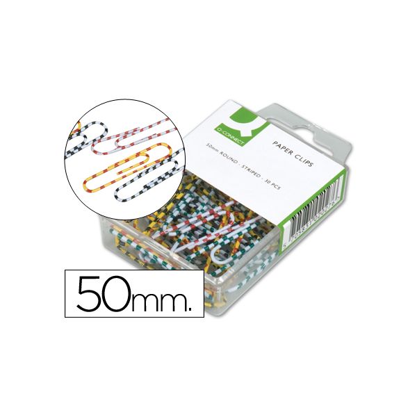 Clips de cor plasticos q-connect – 50 mm cx.30 28729