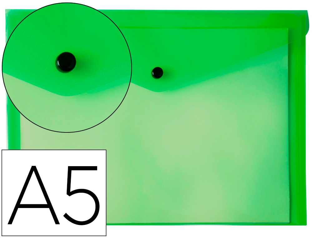 BOLSA PORTA DOC. A5 VERDE C/MOLA – 28982