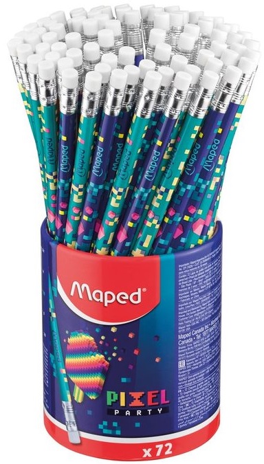 LAPIS GRAFITE MAPED HB PIXEL PARTY C/BORRACHA