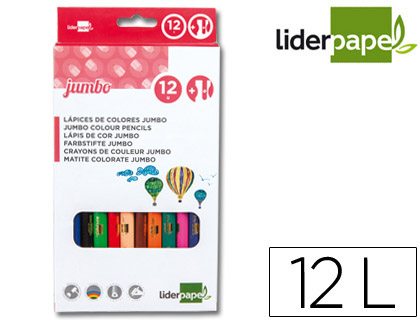 LÁPIS DE CORES JUMBO LIDERPAPEL CX C/12 CORES – 34249