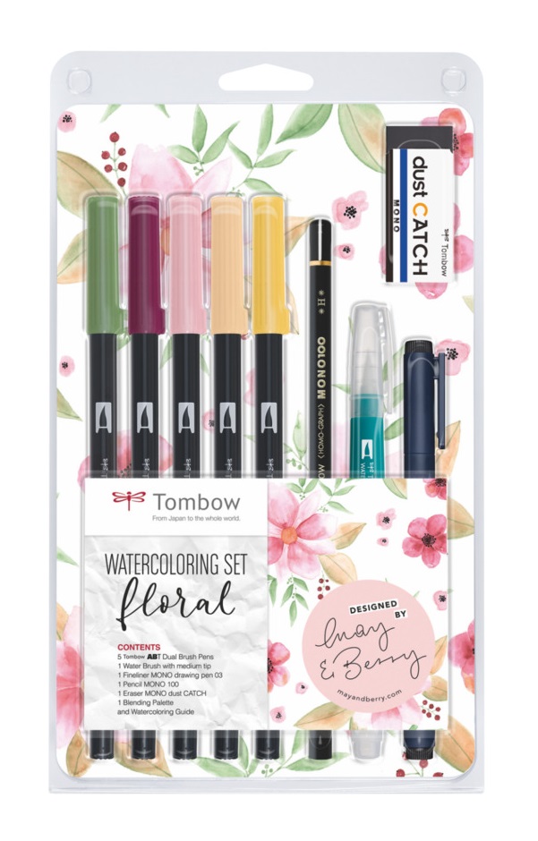 KIT TOMBOW DUAL BRUSH PEN FLORAL C/10 PCS