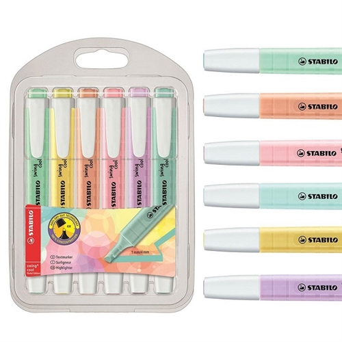 PACK 6 MARC. STABILO FLUOR. SWING COOL