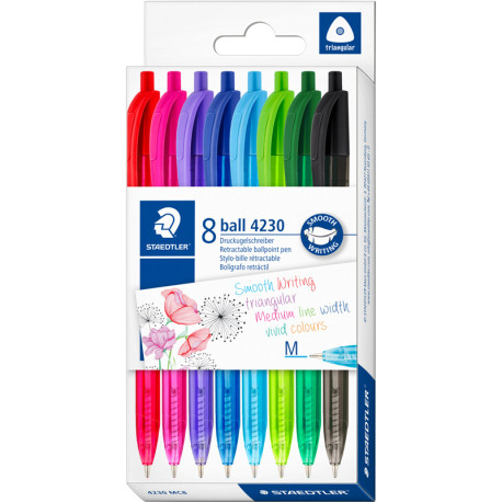 ESFEROGRAFICA STAEDTELR RETRATIL 4230 CAIXA COM 8 CORES 1,mm