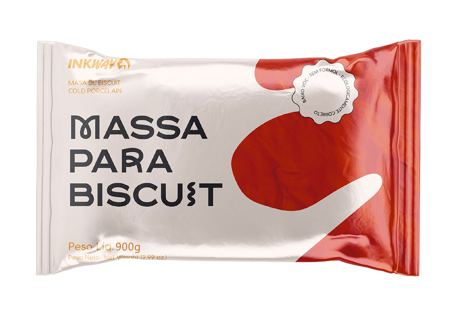 MASSA BISCUIT 900GR VERMELHO INKWAY – 410017