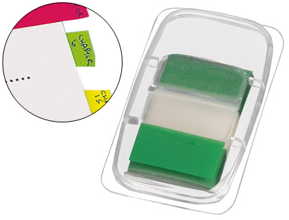 ETIQUETA Q-CONNECT INDEX VERDE DISPENSADOR C/50UN.
