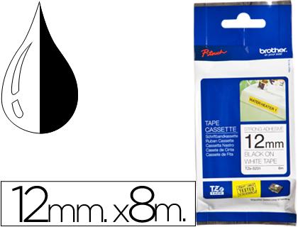 FITA BROTHER TZE-S231 SUPER ADES. BR/PT 12MMx8MT – 46875