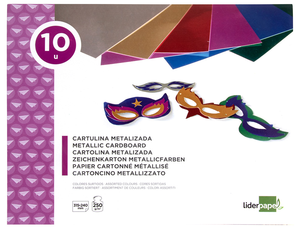 BLOCO CARTOLINA 240X315 C/10FLS METALIZADAS SORT.