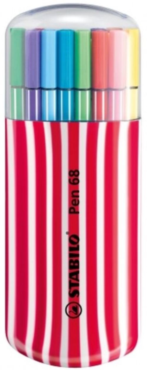 MARCADOR STABILO PEN 68 ESTOJO ROSA C/20 SORTIDOS