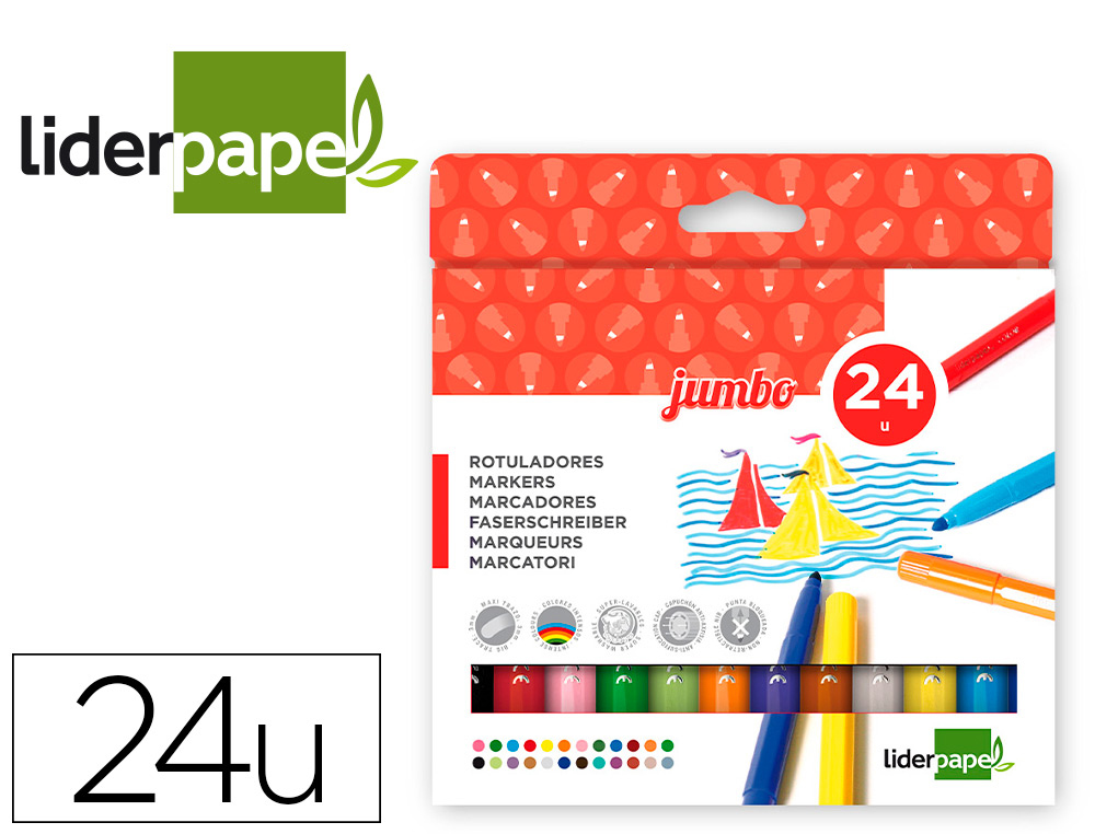 MARCADORES JUMBO LIDERPAPEL CX C/24 CORES – 52212