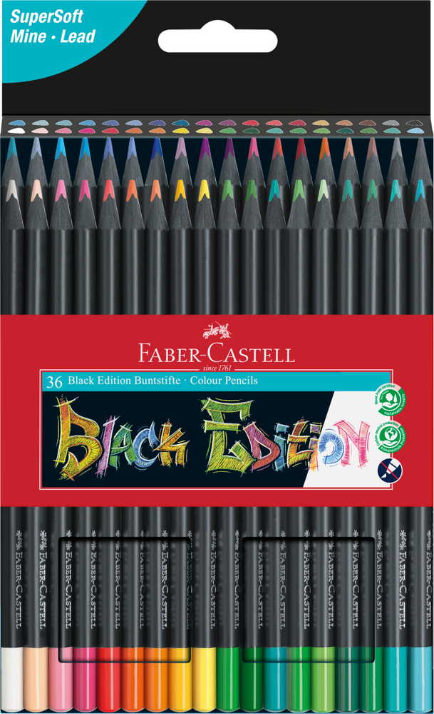 LAPIS DE COR FABER-CASTELL BLACK EDITION CX C/36