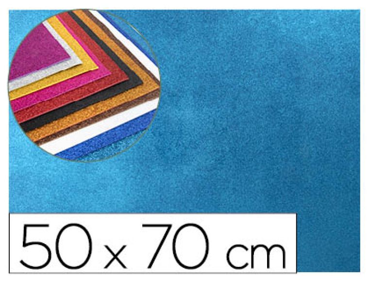 FOLHA BORRACHA 50X70CM AZUL CLARO PURPURINA – 58664
