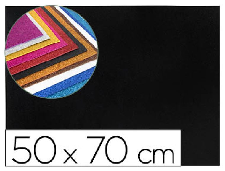 FOLHA BORRACHA 50X70CM PRETO PURPURINA – 58665