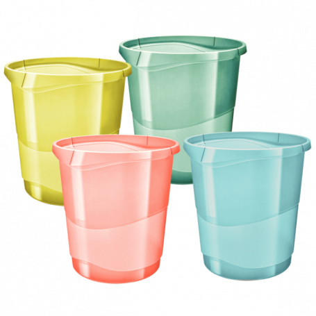 CESTO PAPEIS PLASTICO 14L ESSELTE COLOR ICE V/C